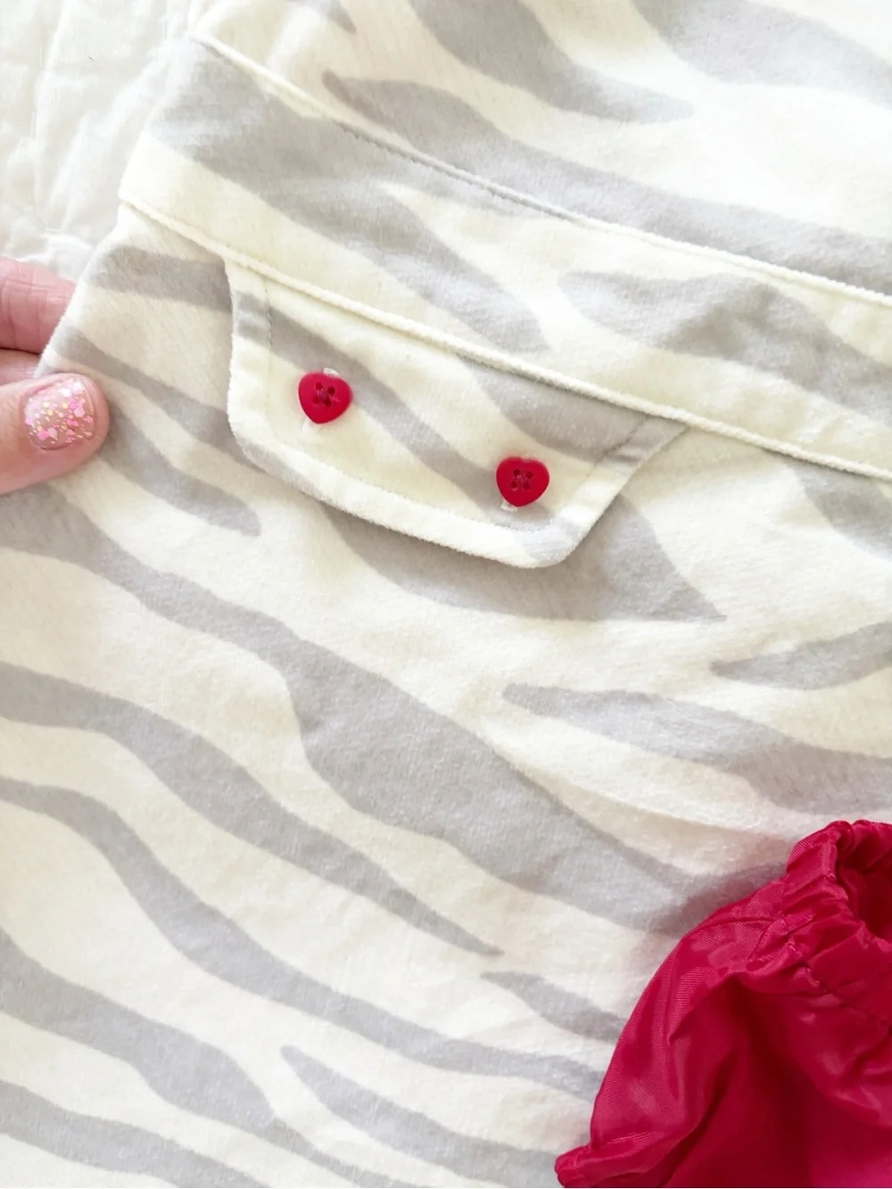 12-18m • Gymboree Cream Zebra Print Dress with Red Bloomers